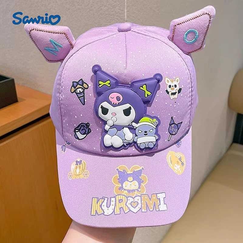 Sanrio New Childrens Cartoon Cute Kuromi DIY Baseball Cap Sun Protection Shade for Girls Spring Summer Boys and Girls Baseball Cap H251110