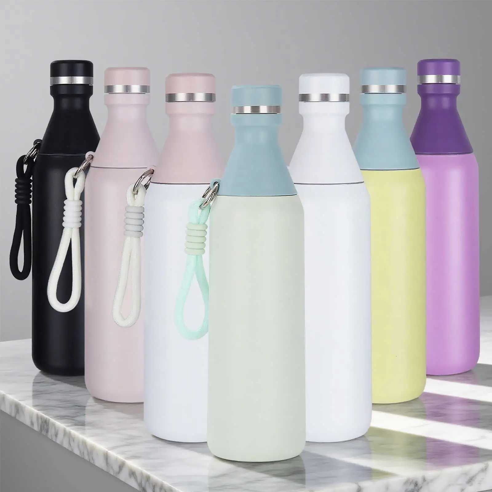 Fashionable cup Stainless Steel Water Bottle 500ml Screw Lid Vacuum Insated Sports Flask Leak Proof Small for School Travel Y251110