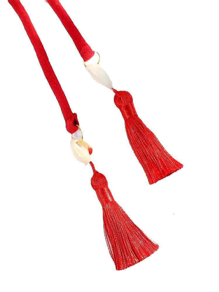 Zrtak thong shell tassel red sexy women's two-piece swimsuit triangle bikini set