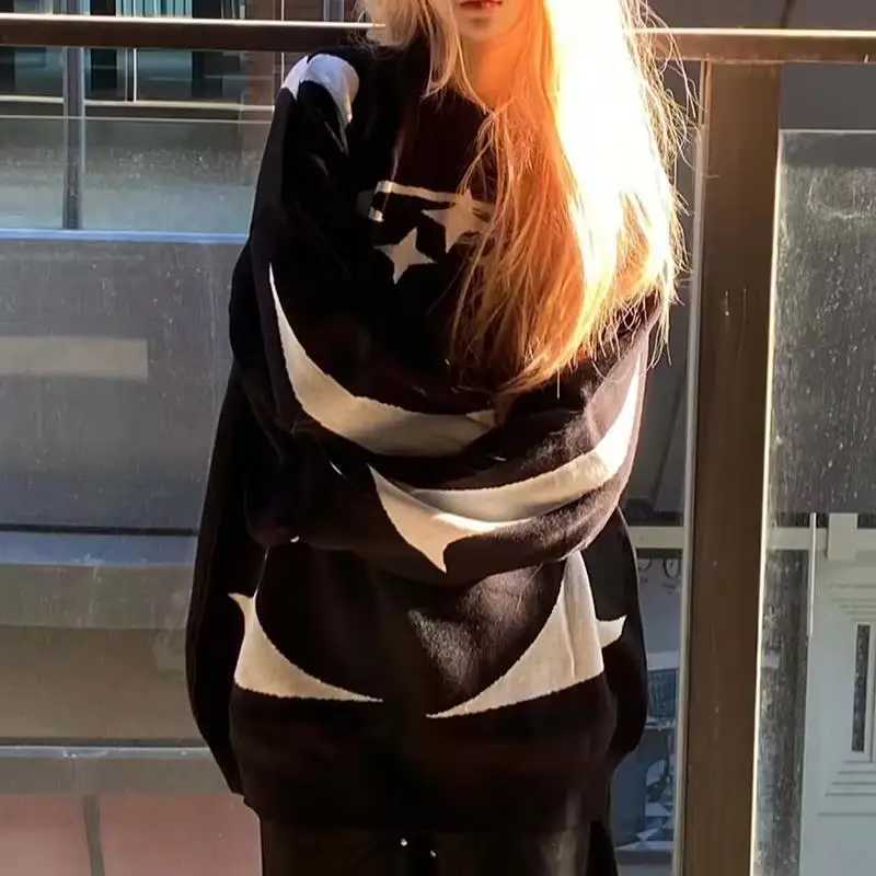 Fashion New Vintage Knitwear Y2K Stars Graphic Sweaters Winter Harajuku Oversized Pullover Sweater Unisex Aesthetic Clothes For Teens Y251110