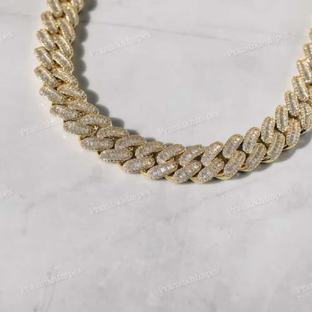 Hip hop men's Miami Cuban VVS silica necklace high-quality jewelry pure sier chain