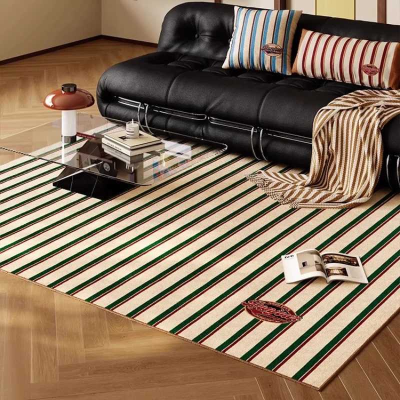 Stripe Pattern Bedroom Decor Retro Carpet Minimst Style Carpets for Living Room Anti-slip Lounge Soft Rug Washable Floor Mat Y251110