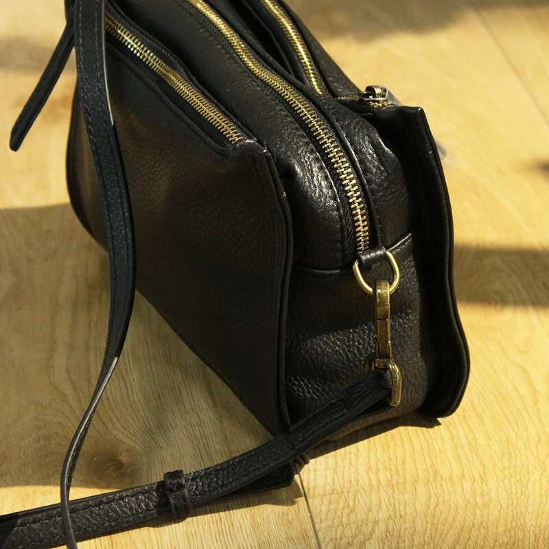 Brand Designer Handbags Small Women Genuine Leather Flap Shoulder Bag Casual Three-Layer Zipper Ladies Crossbody Bags Female
