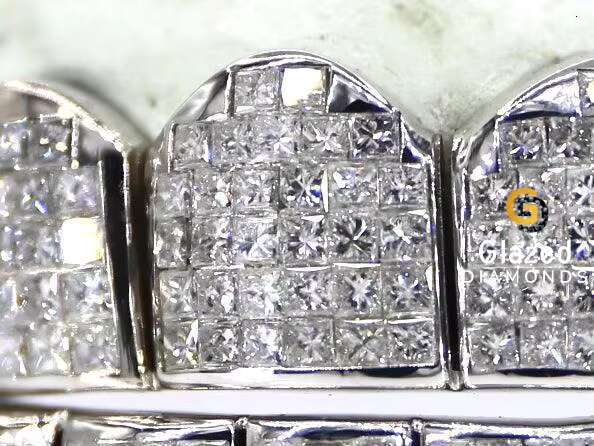 Hot Selling Custom Made Personalized Tooth Sterling VVS Moissanite Princess Cut Diamond Mens Iced Out Grillz Teeth Decoration
