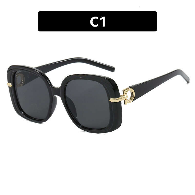 Fashion Square Large Frame Sunglasses for Women, European and American Style, UV Protection, Trendy Sunshade, High-end Feel Sun glasses