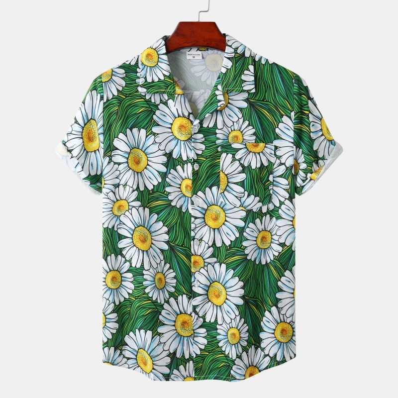 Summer Rainbow Mens Vocal Collar Camissa Oversized Hawaiian Shirt 3D Printed Fashionable Mens Beach Short sleeved Top X250410