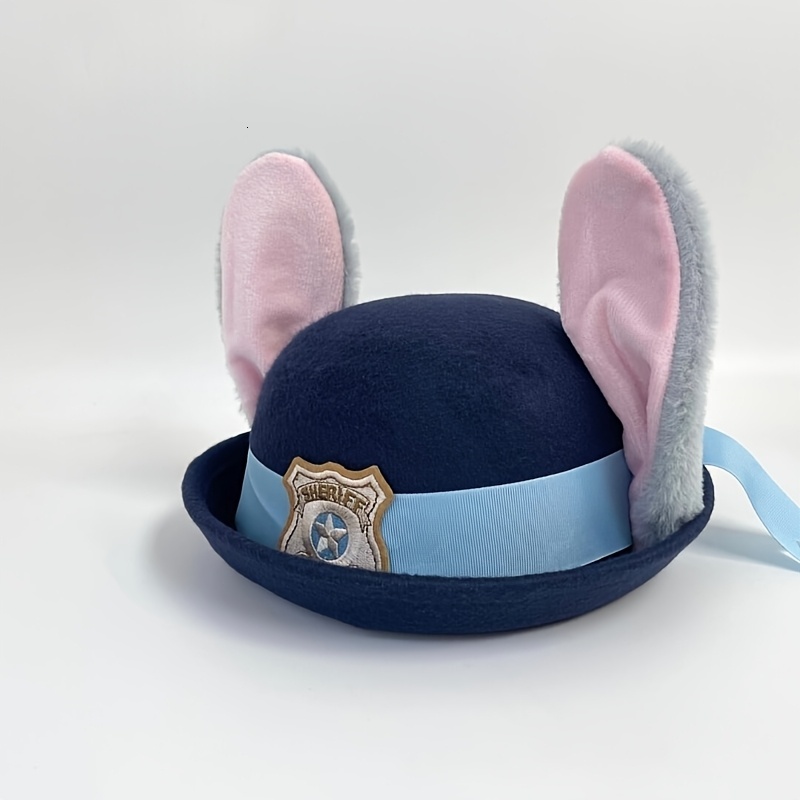 Officially Licensed Zootopia Judy Rabbit Police Badge Bunny Ears Girls Crazy Cosplay Character Accessories Hat Gift Amusement Park