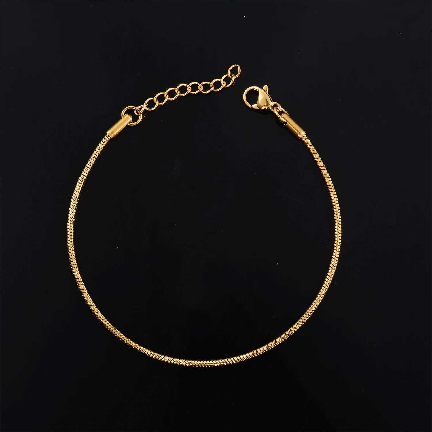 316L Stainless Steel Cool Bracelet Round Snake Link Charms Jewelry Makings For Men and Women Width 1/15/24MMT251110