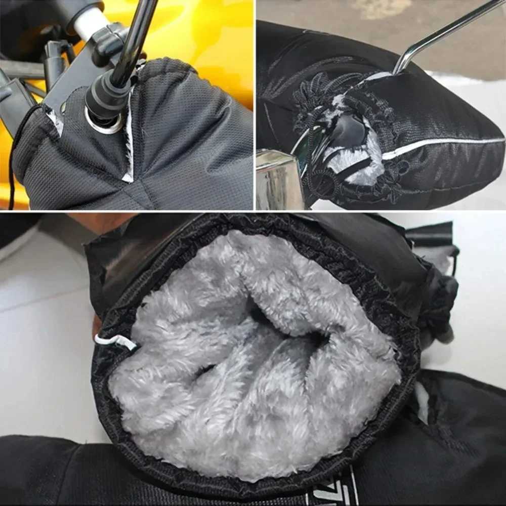 Weather Protection Motorcycle Thickened Warm Car Handlebar Gloves Rainproof Motorcycle Gloves Electric Vehicle Winter Gloves S25118