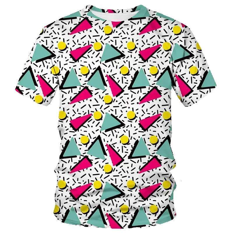 Retro men's short sleeved t-shirt, hip-hop style, disco party costume, oversized, Haruku Y2K, 80s and 90s