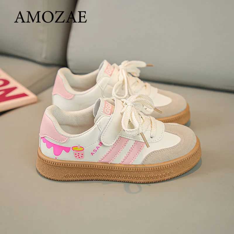 Childrens Skate Shoes Girls White Sneakers 2024 Spring New Fashion Boys Canvas Shoes Kids Sports Shoes Unisex Casual SneakersT251110