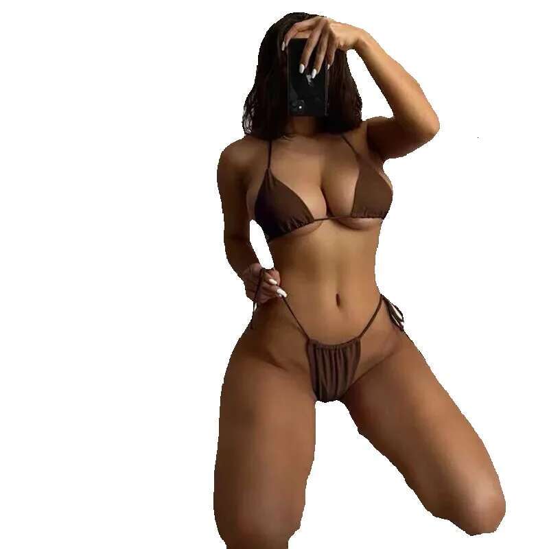 Bareback swimsuit, customized for women, sexy clothing, triangle, shoulder strap, bikini, special offer
