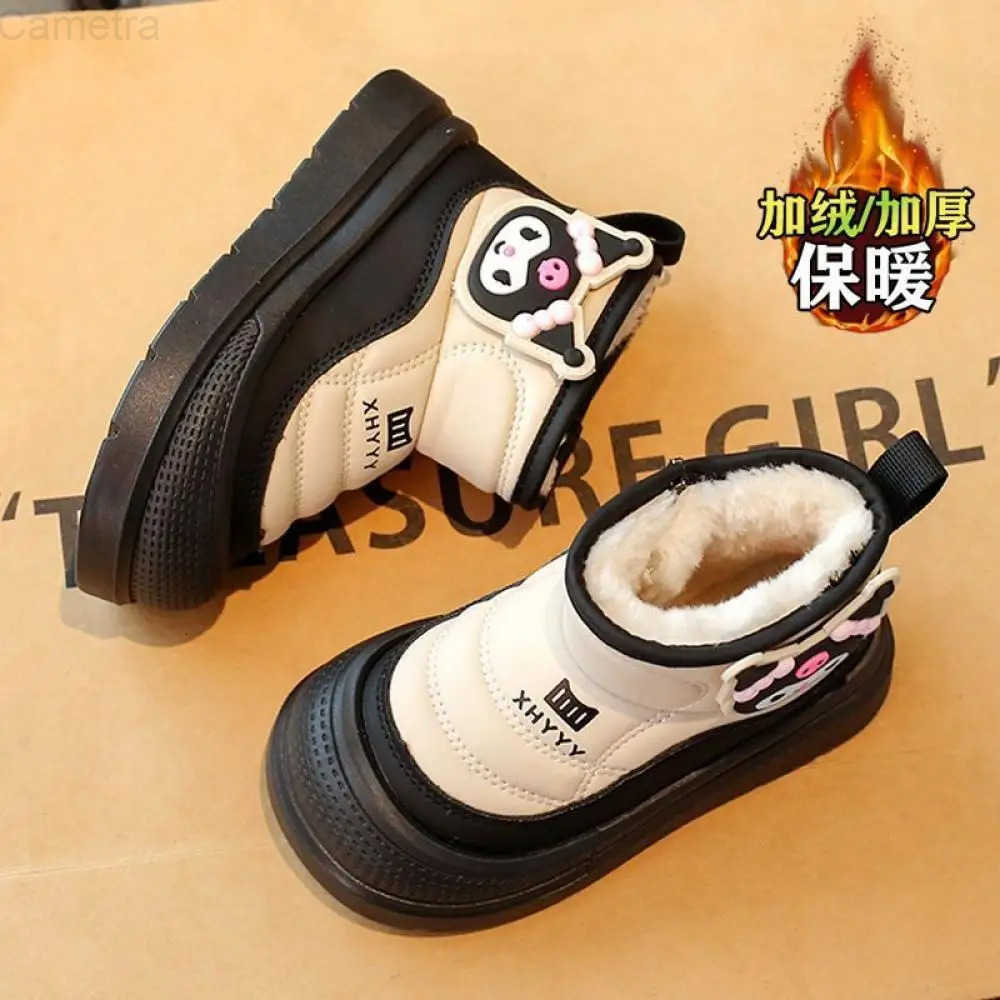 Sanrio Kuromi Child Snow Boots My Melody Martin Boots Anti-Slip High Top Plus Velvet Cotton Shoes Kids Casual Shoes Sneakers H251110