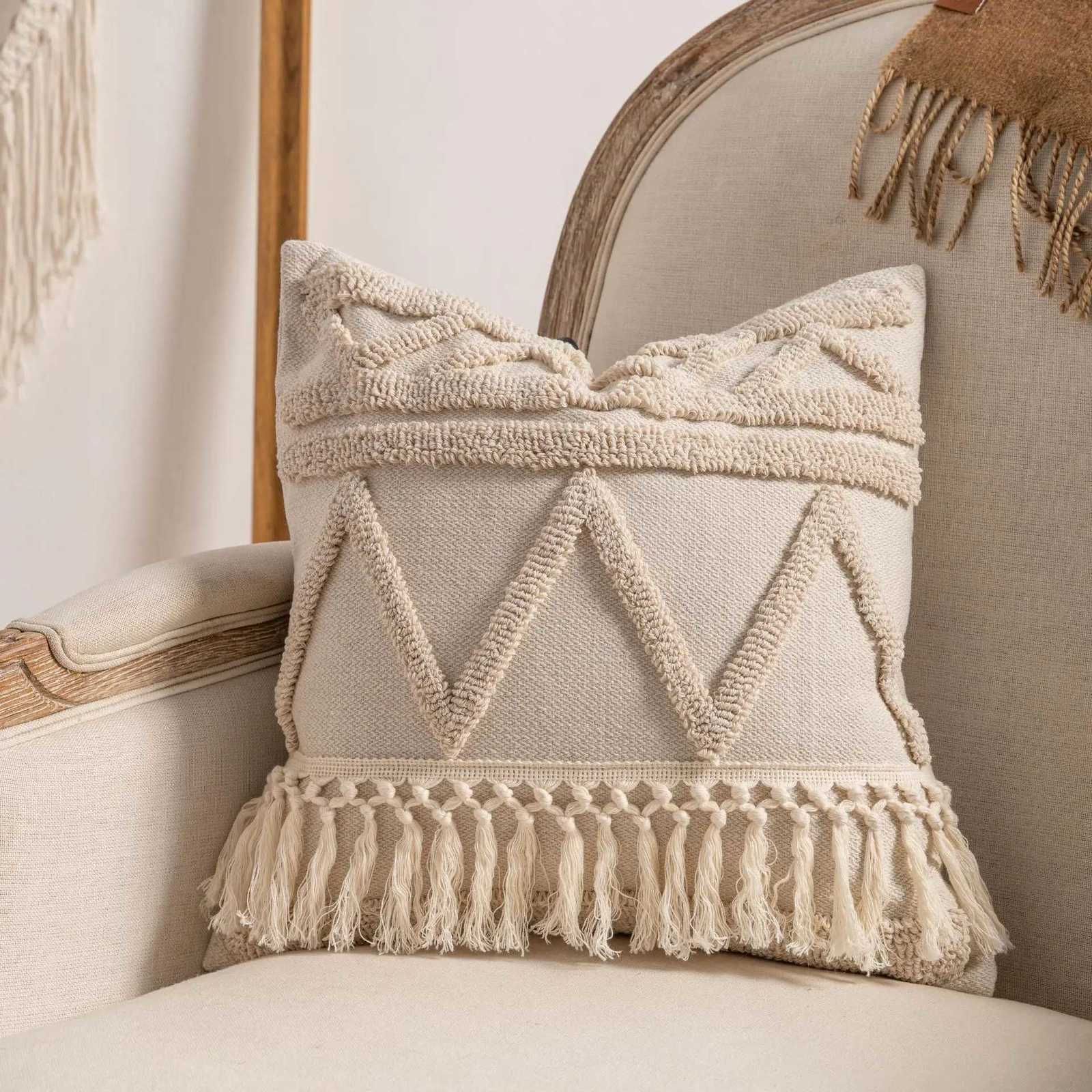 Home Accessories Bohemian Striped Pillow Case Beige Modern Luxury Sofa Cushion Case Home Decor Throw Pillow Case Y251110