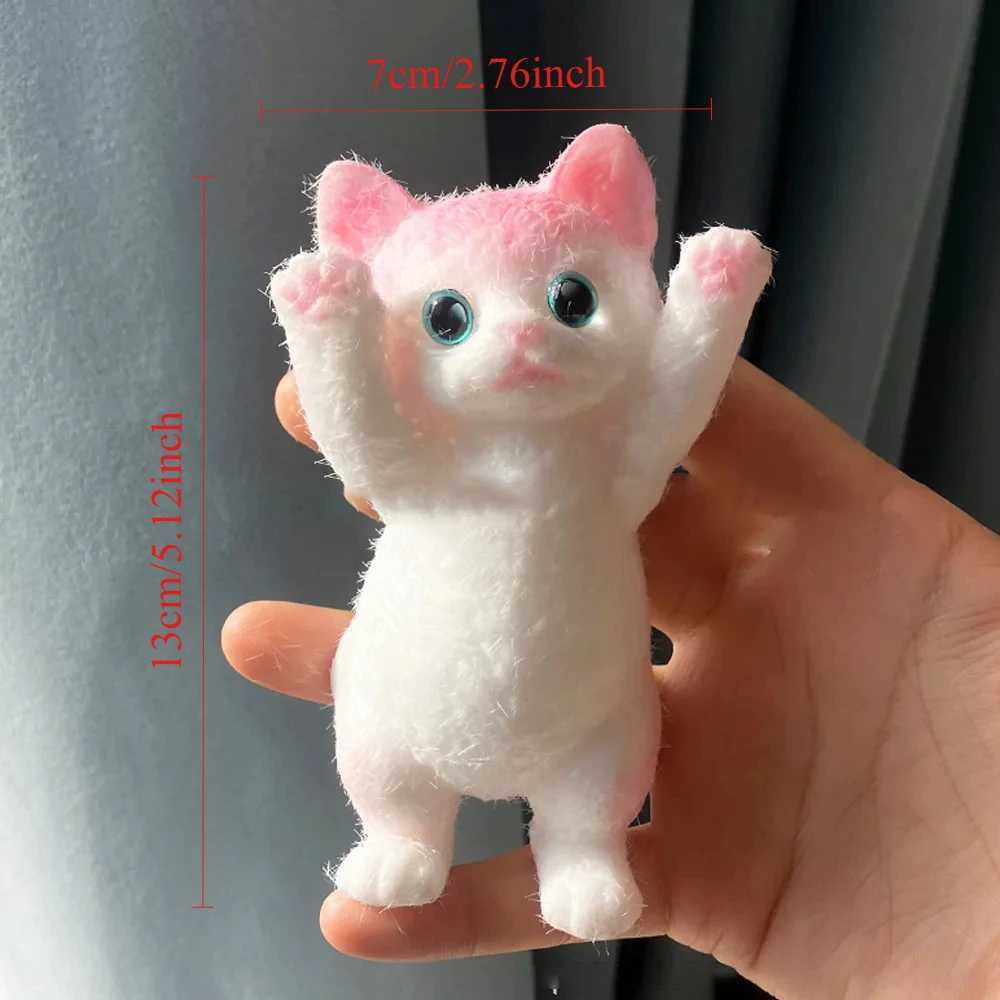 New Arrival Squishy Cute Flocking Cat Stress Relief Toy Extra Large Sensory Fidget Toys for Kids Adults Anxiety Relaxation Squeezing Gifts T250410
