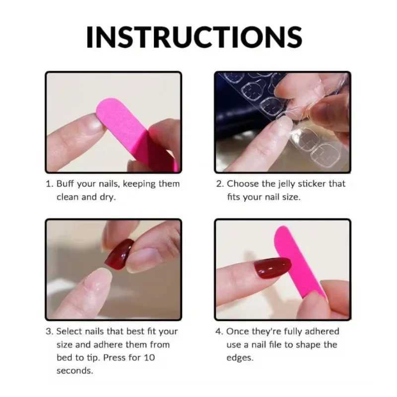 24 piece square pink French full set of fake nails - short coffin pressed on nails with love design for girls mothers nails art nails W250410