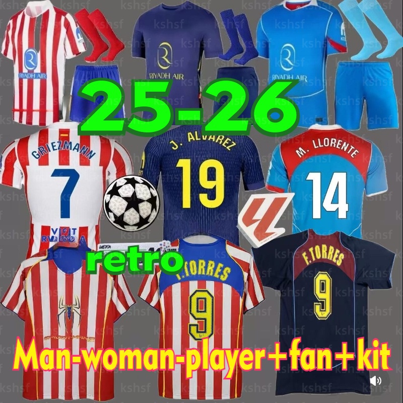 new 25 26 GRIEZMANN M.LLORENTE KOKE CORREA soccer jersey kids kit sets J.ALVAREZ Children athletic outdoor apparel Atletico jerseys Madri d baby football shirts Kids