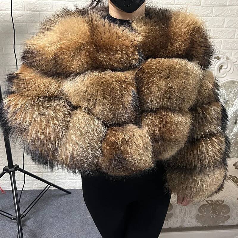 Plus Size Tops Brownfur 2025 Outwear Natural Lacun Real Fur Coat Winter Jacket Women's Clothing - view 5