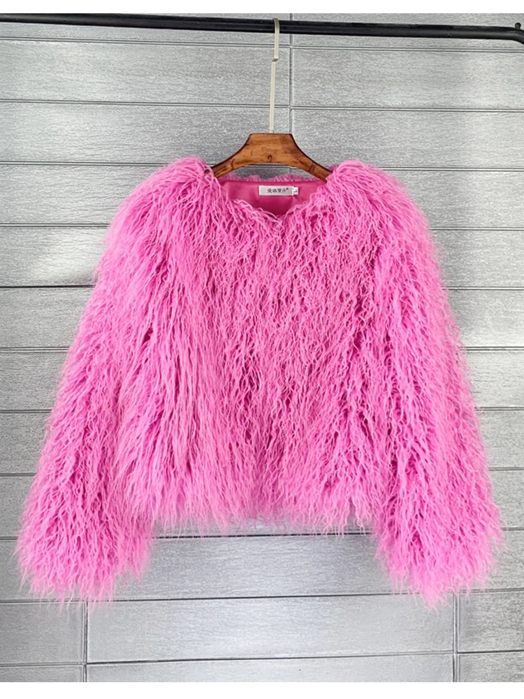 S3XL Mink Coats Autumn Winter Fluffy Black Faux Fur Coat Women Elegant Thick Warm Jackets for Tops 251110