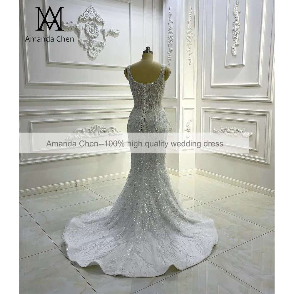 Customized AM1203 Removale Skirt Lace Appliqued Wedding Dress
