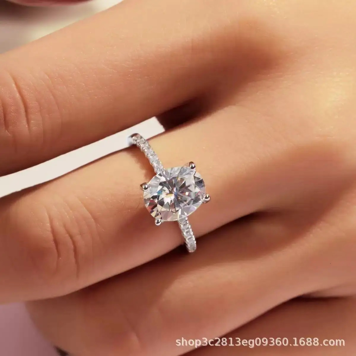 TEN CARATS Oval Cut 1CT 3CT D Color Rings for Women Lab Diamond Wedding Promise Band S925 Sterling Silver Jewelry 251023