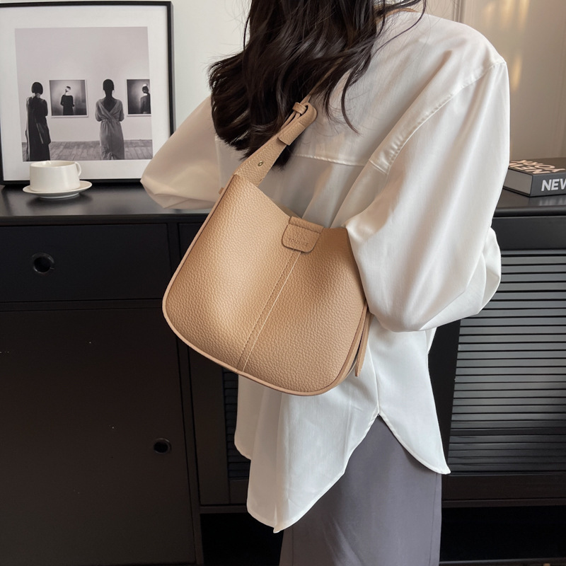 Cross-Border Versatile Small for Women, Fashionable High-Quality Simple Shoulder Crossbody Bag, Vintage Commuter Mother-Daughter Bucket Bag