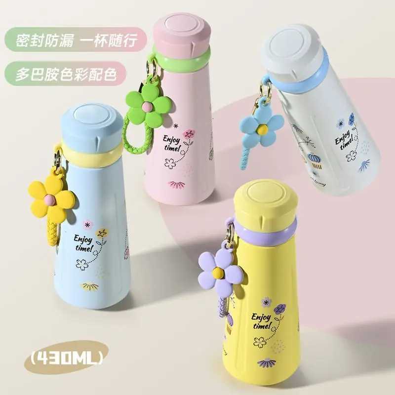 Fashionable cup Creative Colored Insated Flask Water Cup ChildrenS Fun 316 Stainless Steel Water Bottles Portable Flower Thermos g Cup Y251110
