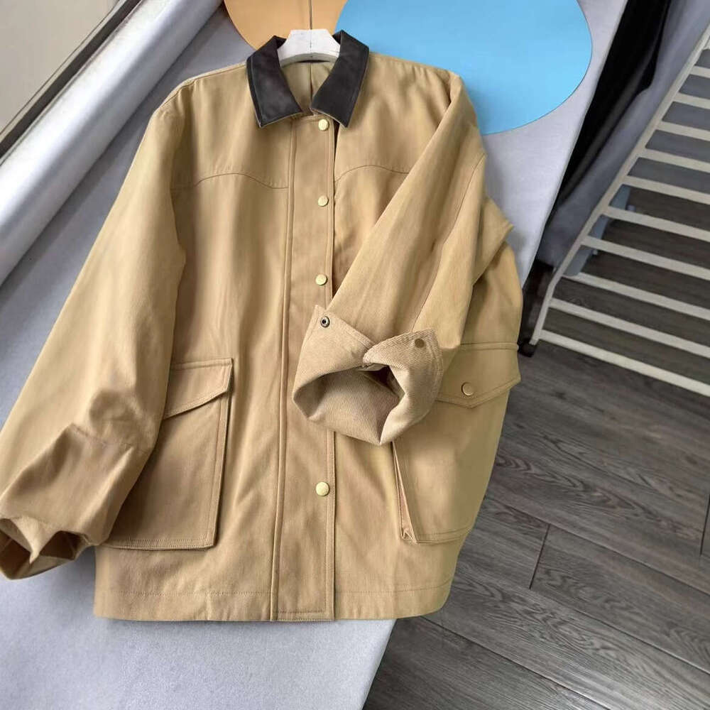 Designer Clothing Korean Spring Barn Workwear, Pocket Washed Cotton Loose Jacket Jacket, Women's Style Wardrobe 1.4K