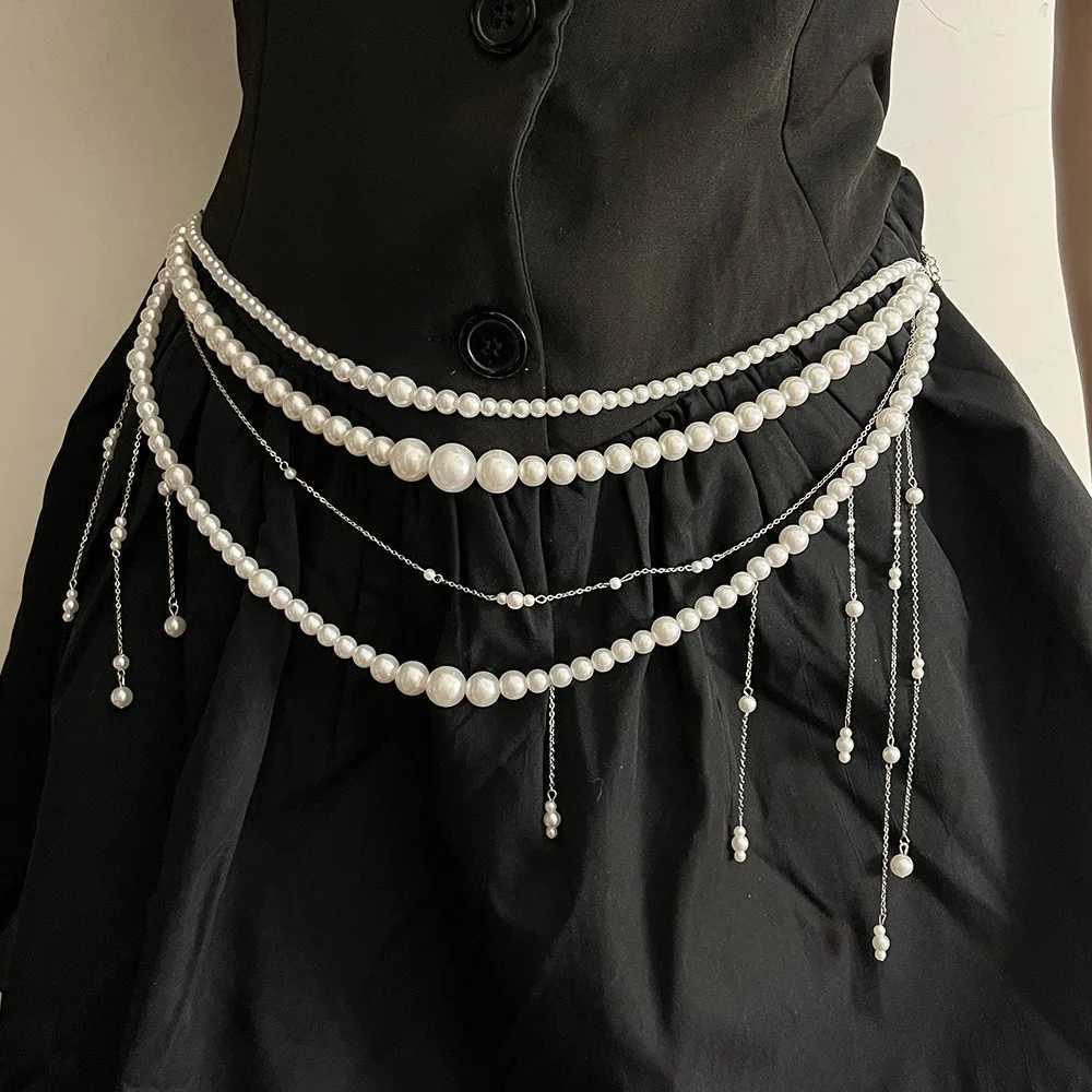 Jewelry Mtilayer Tassels Pearl Waist Chain Used for Stylish Retro Role Playing Body Accessories Party Retro Sexy Belt X250410