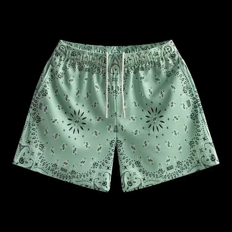 Cool ice shorts with open top graphic for mens casual daily beach shorts Hawaiian beach swim pants and swim pants X250410