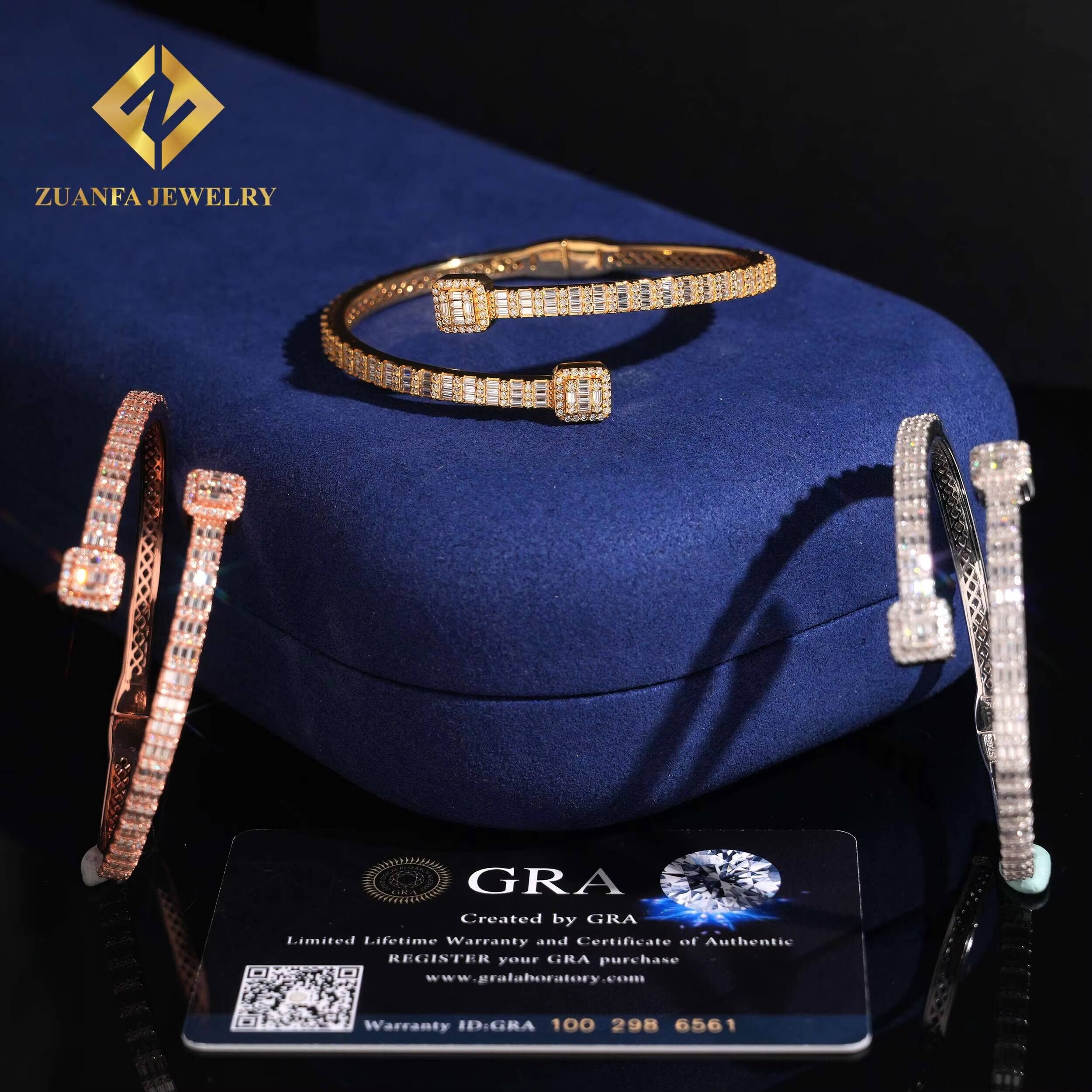 New Arrival Designs Moissanite Bracelet 925 Silver Gold Plated Pass Diamond Tester Moissanite Womens Bracelet Hot Sale with GRA