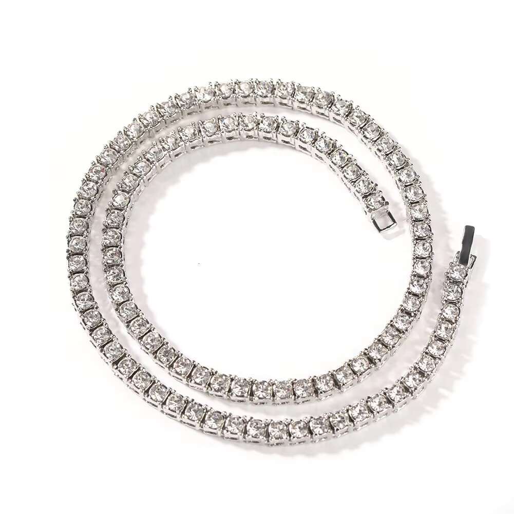 New Fashion 3mm 4mm Sier Gold Plated Dia Tennis Chain for Women Men