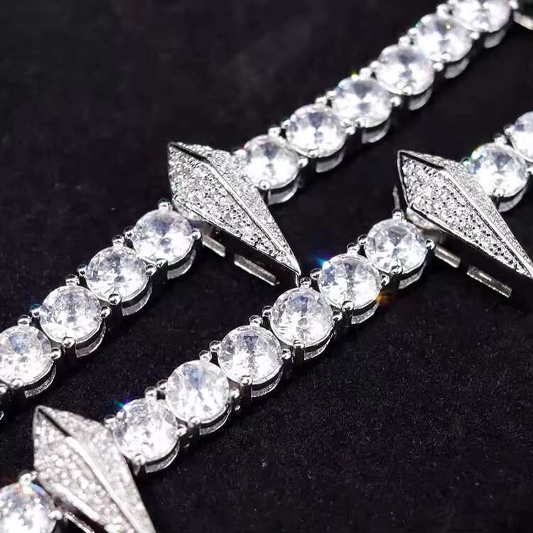 Black Panther Custom Tennis Chain S925 Real Silver Insert VVS Moissanite Tennis Necklace Chain