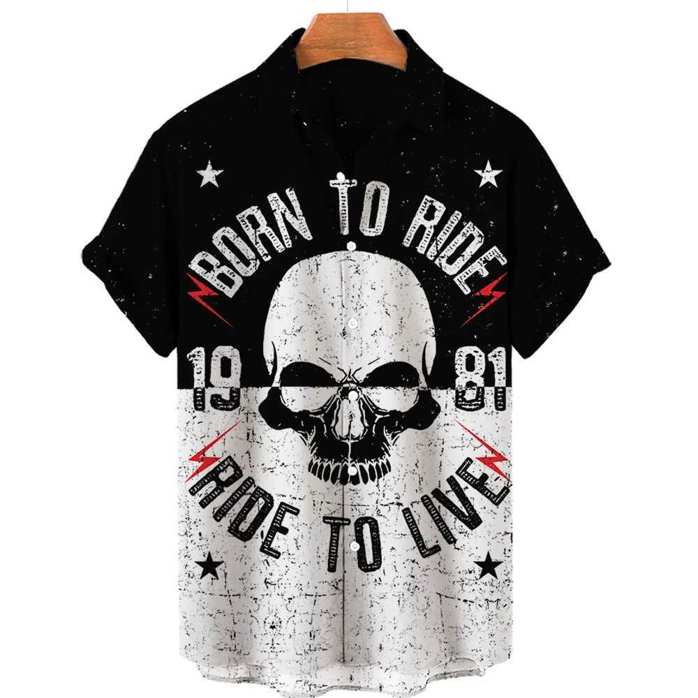 Interesting Skeleton 3D Printed Mens/Womens Casual Fashion Short sleeved Shirt Mens Button Collar Street Clothing Oversized Unisex Clothing X250410