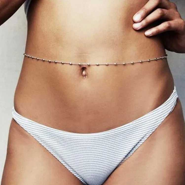 Wen New Summer Casual Fashion Body Clothing Chain Copper Bead Chain Simple Waist Chain BD7046 X250410