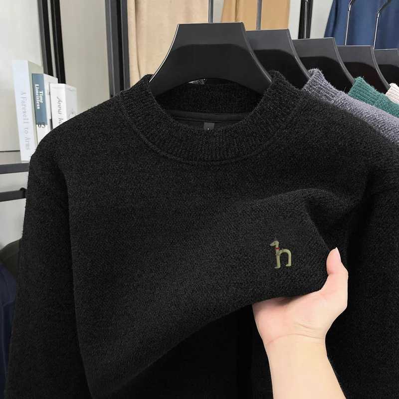 Fashion Hot Sales High Quality Mens O-Neck Knitwear Winter New Arrival Dog Print Fleece-Lined Thicken Warm Versatile Commuter Menswear Y251110