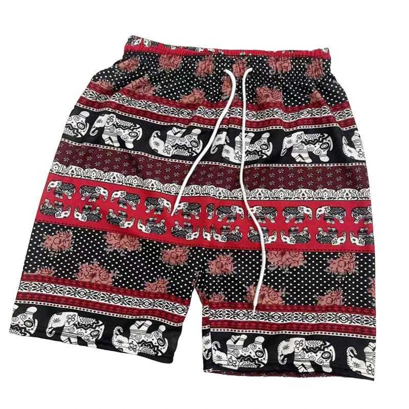 Womens beach shorts summer bohemian festival elephant pattern shorts mens backpacks hippies bohemian travel clothing swimming shorts X250410