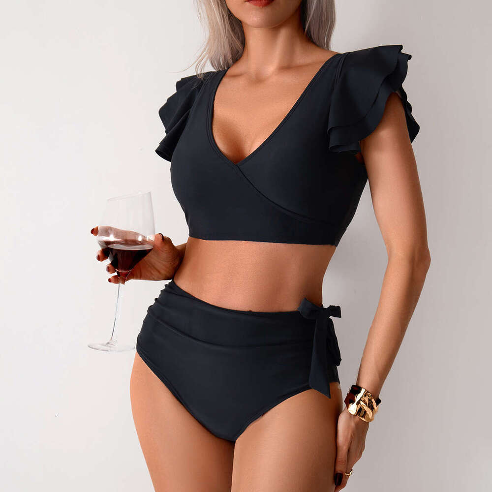 Split Women's European and American High Waist Bikini Swimsuit Wholesale 2025 New Casual Versatile Fashion Clothing