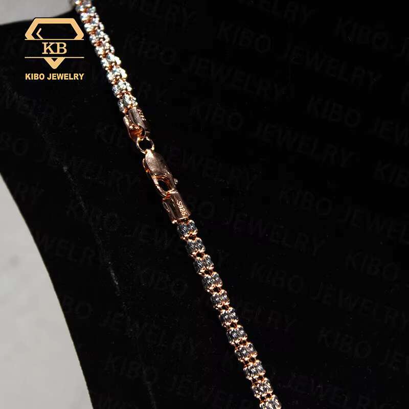 Hip hop Shining S Pure Sier Men's Regular Cut Ice Tennis Ball Chain Necklace