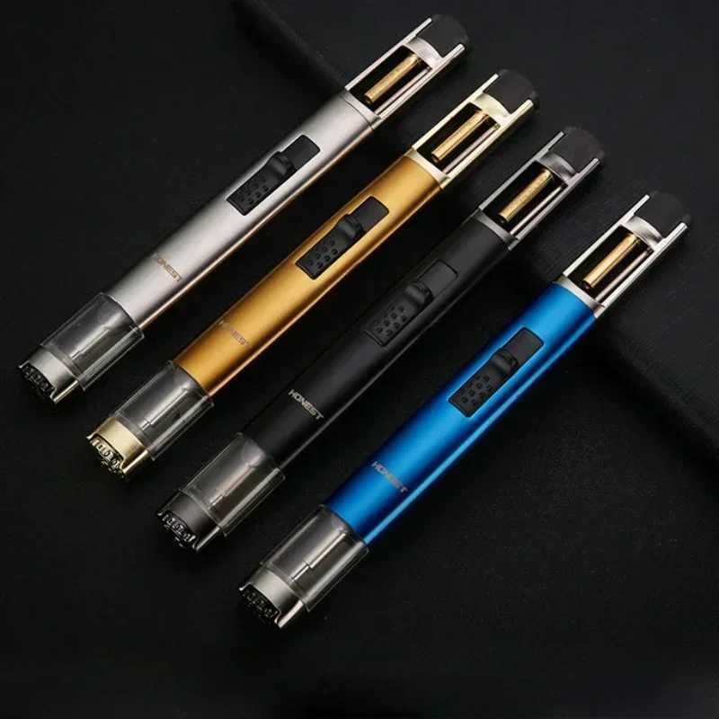 Torch Kitchen Candle Gas Stove Lighter Jet Gun Welding Butane Lighters Cigar Accessory Outdoors Windproof Cool Gadgets Men GiftsC250315