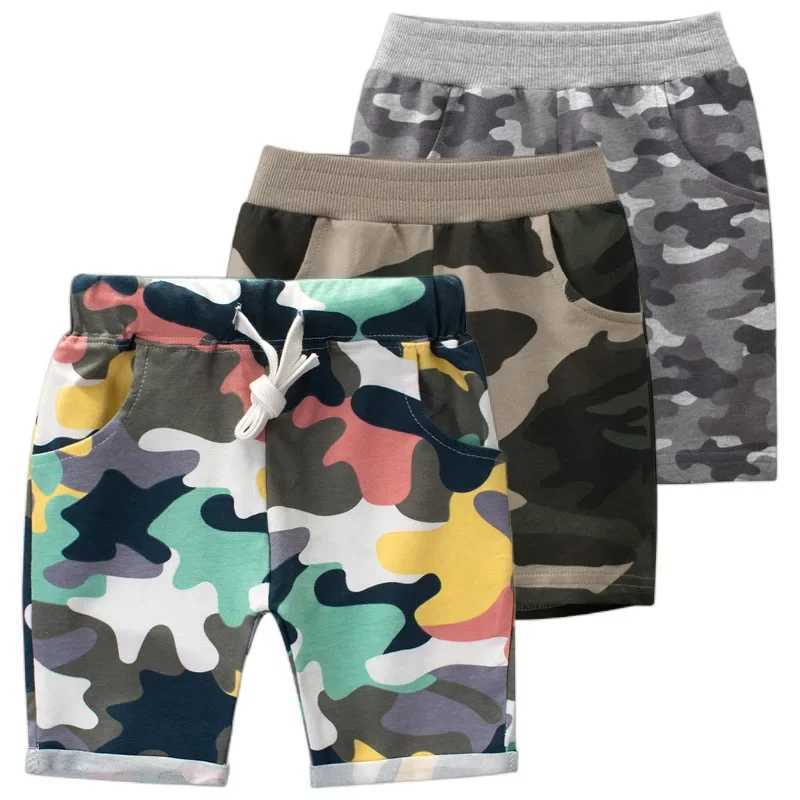 2025 Summer Boys Camouflage Shorts Cotton Trouser Childrens Beach Wear Loose Sports Beach Shorts 2-7Y Z250410