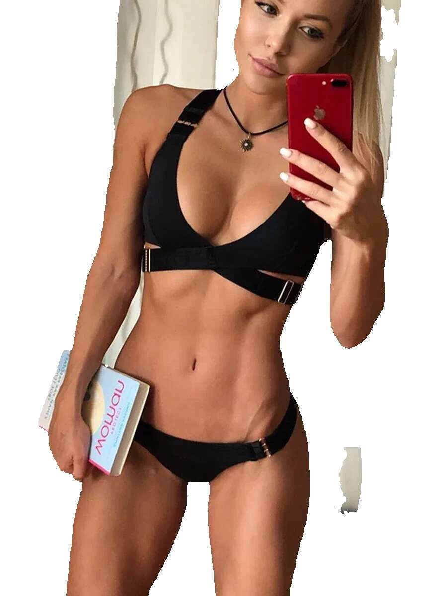 Sexy adjustable buckle bandage Vevlet 2025 women's two-piece bikini swimsuit set
