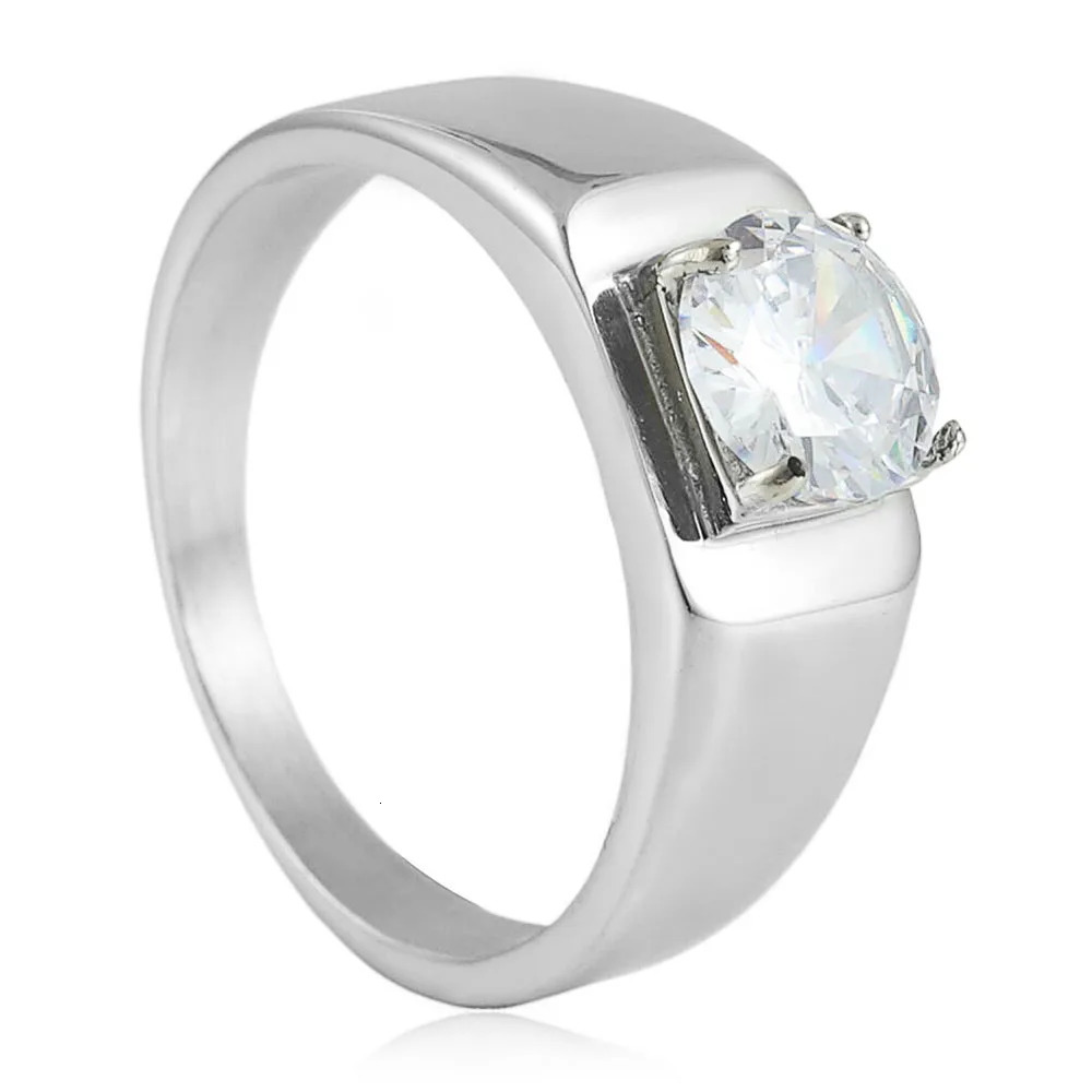 Stainless steel multicolor stone ring trendy men and women simple and fashionable gemstone ring steel ring 251023