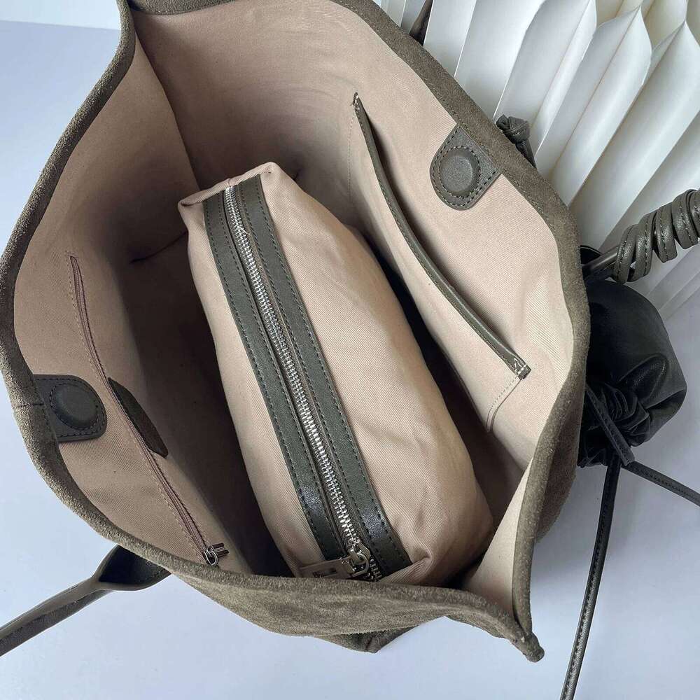 Suede Tote Women's New Cowhide Simple Underarm Fashion Canvas Casual Large Capacity Portable Shoulder Female Bag 251110