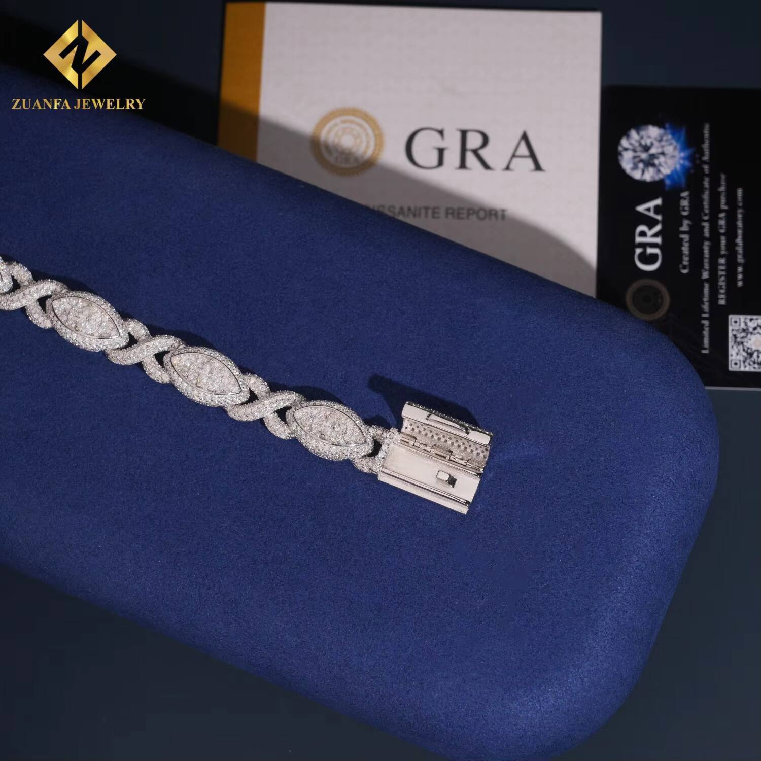 Hip Hop Jewelry Iced Out VVS Moissanite Marquise Diamond 925 Sterling Silver Evil Eyes Bracelet for Men