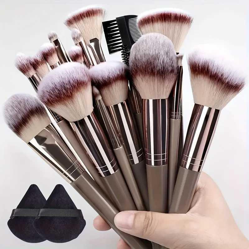 15pcs Womens makeup Professional Bag Foundation Eyelash Eyebrow Eyeshadow Cosmetic Makeup Brush Tool Set Christmas L251110