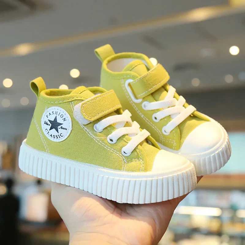 Childrens High Top Canvas Shoes Spring and Autumn New Tenis Casual Shoes Anti Slip Korean Colorful Sneakers Soft Sole ShoesT251110