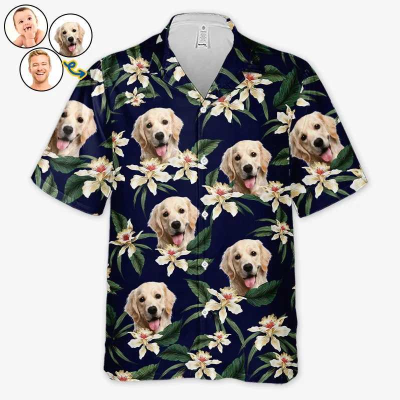 beach shirts personalized customization of neutral tropical Hawaiian Aloha shirts summer vacation gifts for pet enthusiasts X2504101