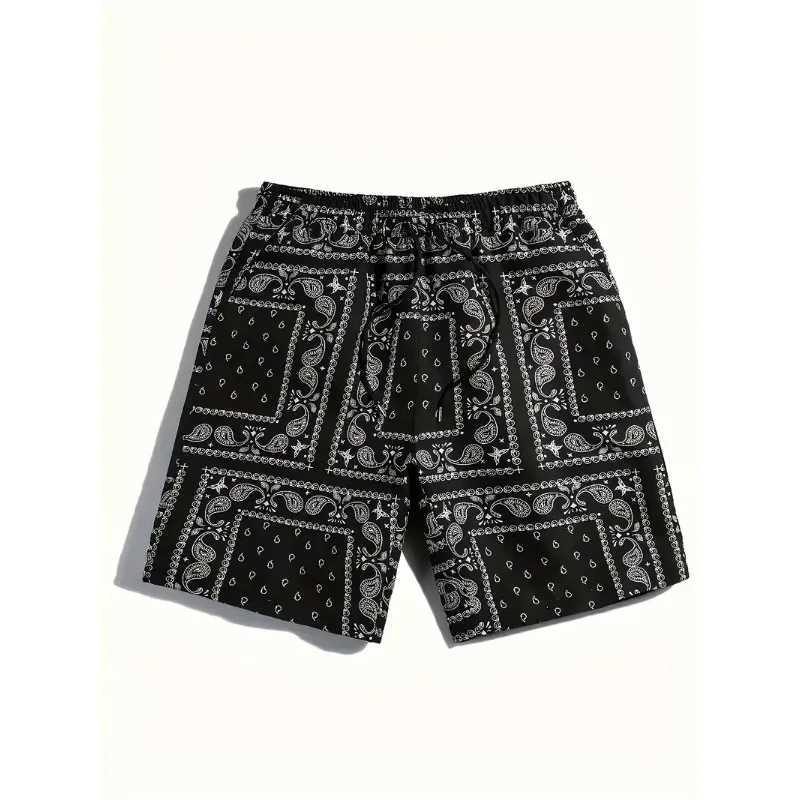 Mens Bohemian Waist Shorts Paisley Printed Summer Beach Shorts High Quality Mens Plus Size Sports Shorts X250410