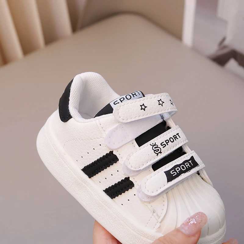Childrens Sneakers 0-6 Years Old White Leather Breathable Boys Girls Casual Shoes Four Seasons Soft Non-slip Kids Walking ShoesT251110